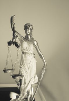 White female statue symbol of justice Themis. This figure has not specific author, no model release needed.