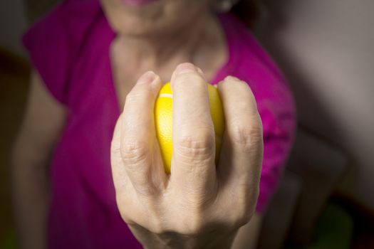 Rehabilitation exercises for an older woman with cerebral stroke