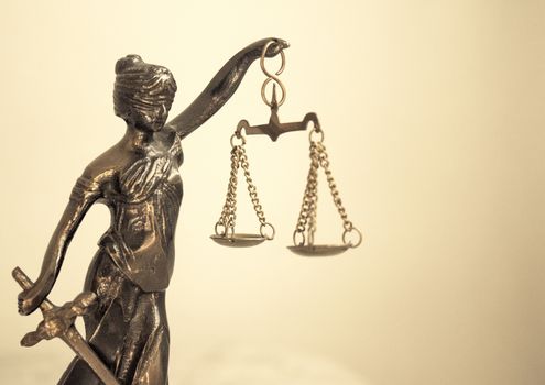 Metal statue symbol of justice Themis. This figure has not specific author, no model release needed.