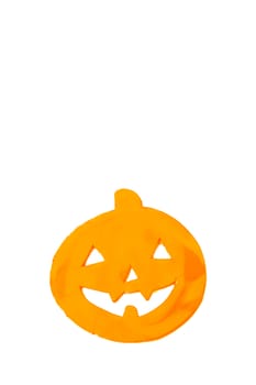 Pumpkin with face drawn for halloween.