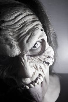 Portrait of a zombie woman at halloween party