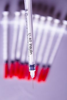 Syringes for insulin of 40 units of measure