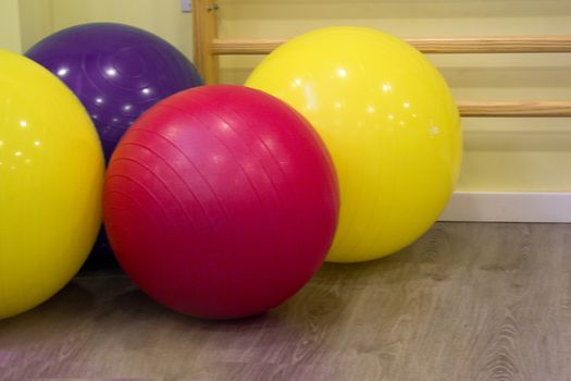 Colored balls for gymnastics and pilates classes