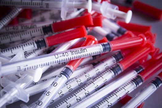 Syringes for insulin of 40 units of measure