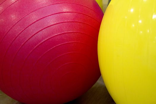 Colored balls for gymnastics and pilates classes