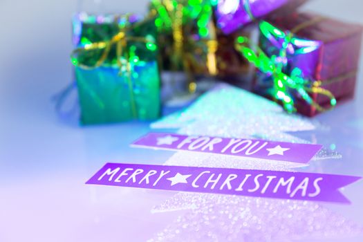 Background with variety of Christmas decoration. Merry Christmas