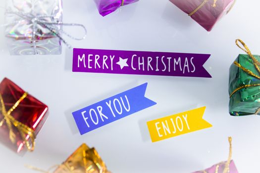 Background with variety of Christmas decoration. Merry Christmas