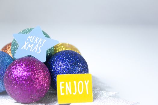 Background with variety of Christmas decoration. Merry Christmas