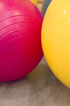 Colored balls for gymnastics and pilates classes