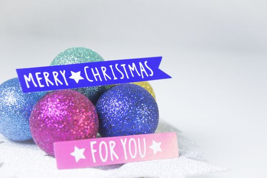 Background with variety of Christmas decoration. Merry Christmas