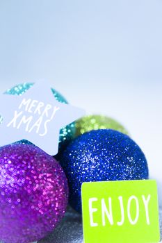 Background with variety of Christmas decoration. Merry Christmas