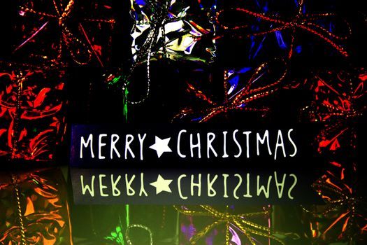 Background with variety of Christmas decoration. Merry Christmas