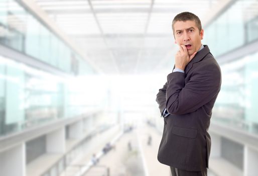 young business man surprised at the office