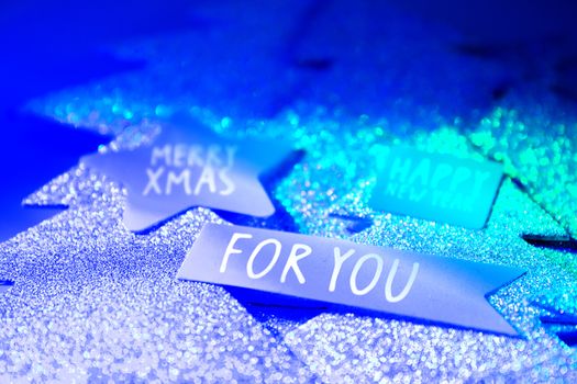 Background with variety of Christmas decoration. Merry Christmas