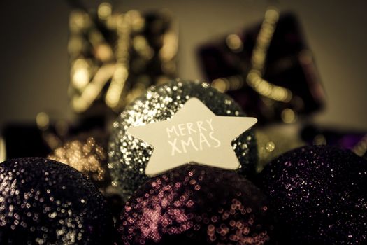 Background with variety of Christmas decoration. Merry Christmas