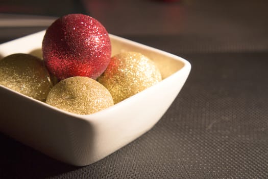 Beautiful and varied bright Christmas decoration