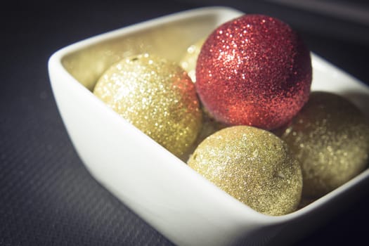 Beautiful and varied bright Christmas decoration
