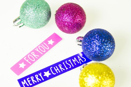 Background with variety of Christmas decoration. Merry Christmas