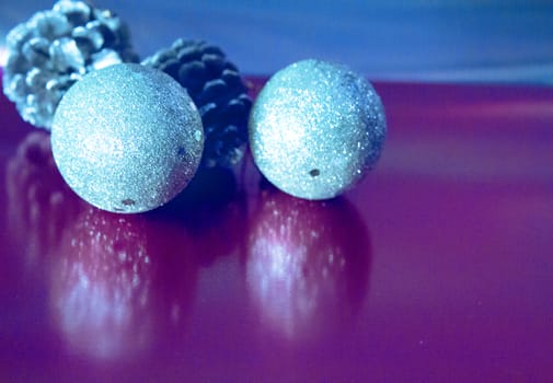 Beautiful and varied bright Christmas decoration