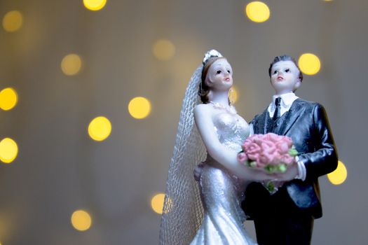 Figure of happy newlyweds. It does not have a specific author, it does not need model release