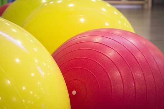 Colored balls for gymnastics and pilates classes