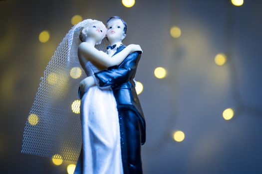 Figure of happy newlyweds. It does not have a specific author, it does not need model release