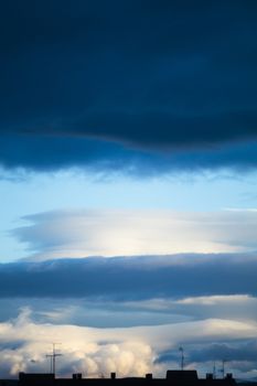 Sky with clouds and high contrast colors. Tranquil scene