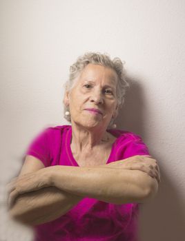 Rehabilitation exercises for an older woman with cerebral stroke