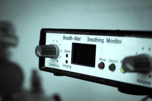 Part of the machine to measure breathing in an operation