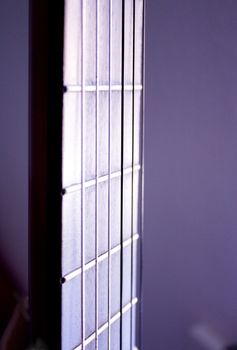 Part of musical instrument with strings. Spanish guitar