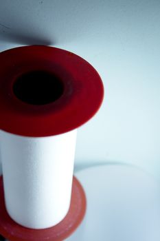 Roll of white plaster for medical use. No people