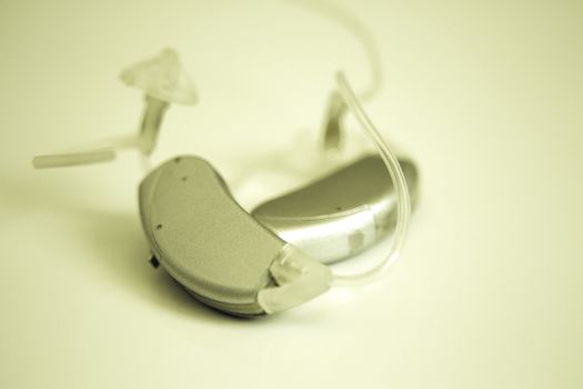Hearing aid for deaf people. No people