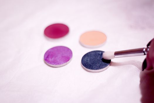 Brush for makeup and eyeshadows. Copy space