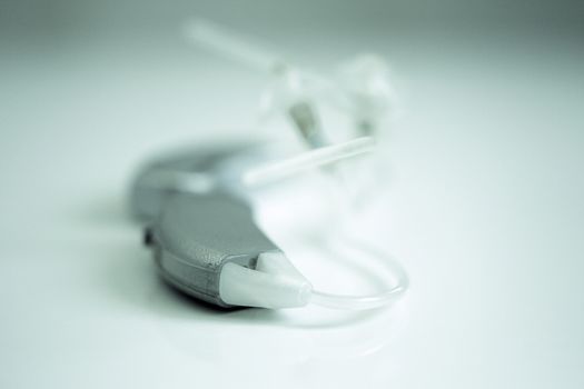 Hearing aid for deaf people. No people