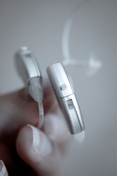 Hearing aid for deaf people. No people