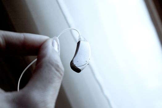 Hearing aid for deaf people. No people