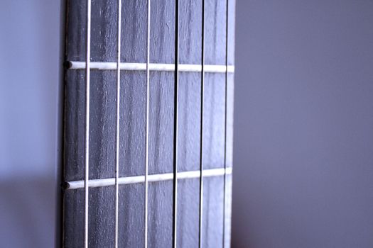 Part of musical instrument with strings. Spanish guitar
