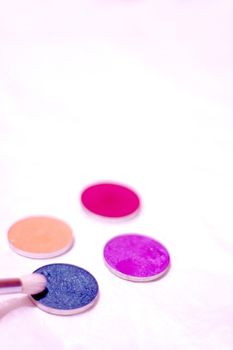 Brush for makeup and eyeshadows. Copy space
