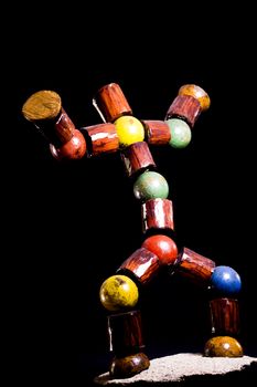 Modern sculpture made with recycled materials.  Similar to human emotions and gestures.