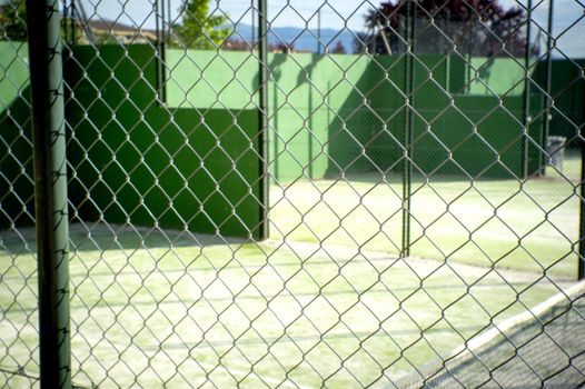 Abandoned tennis court. No people