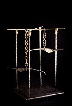 Modern sculpture made with recycled materials.  Similar to human emotions and gestures.