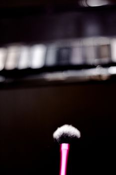 Brush for makeup and eyeshadows. Copy space