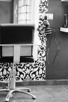 Part of a beauty salon with chairs for clients