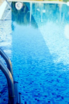 Part of a summer pool. No people. Copy space