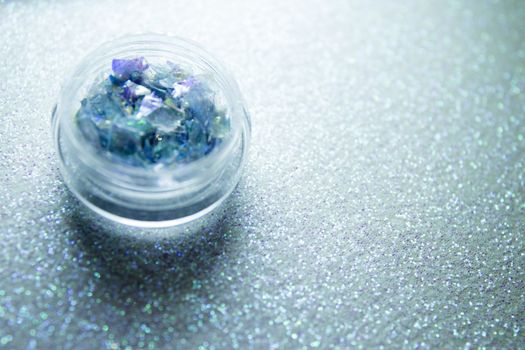 Acrylic nail decoration powder. No people