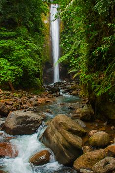 Casaroro waterfall in the national Park, Valencia, island Negros. Philippines