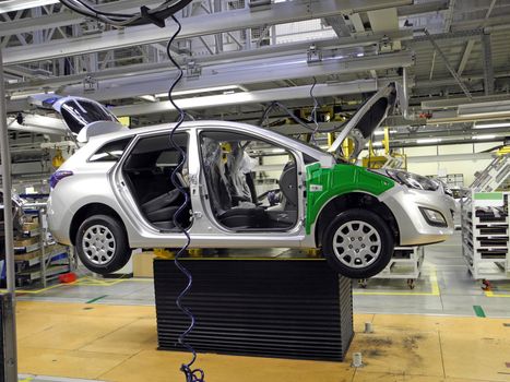 production line on which the products Cars
