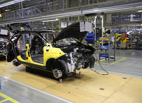 production line on which the products Cars