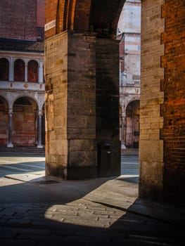 Cremona, Lombardy, Italy - May  5 6 7  2020 - a deserted city  during coronavirus outbreak lockdown phase 2 and economic crisis