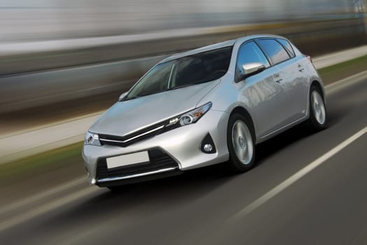 car photographed at high speeds